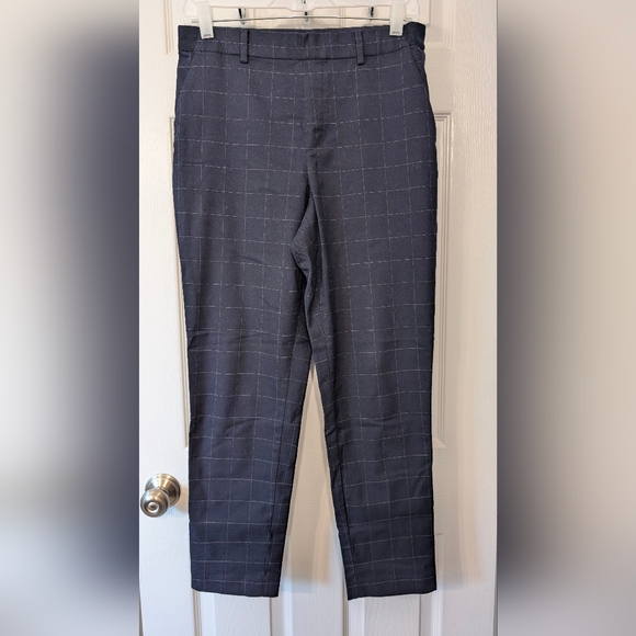 Uniqlo Navy Windowpane Ankle Pants - Picture 2 of 6